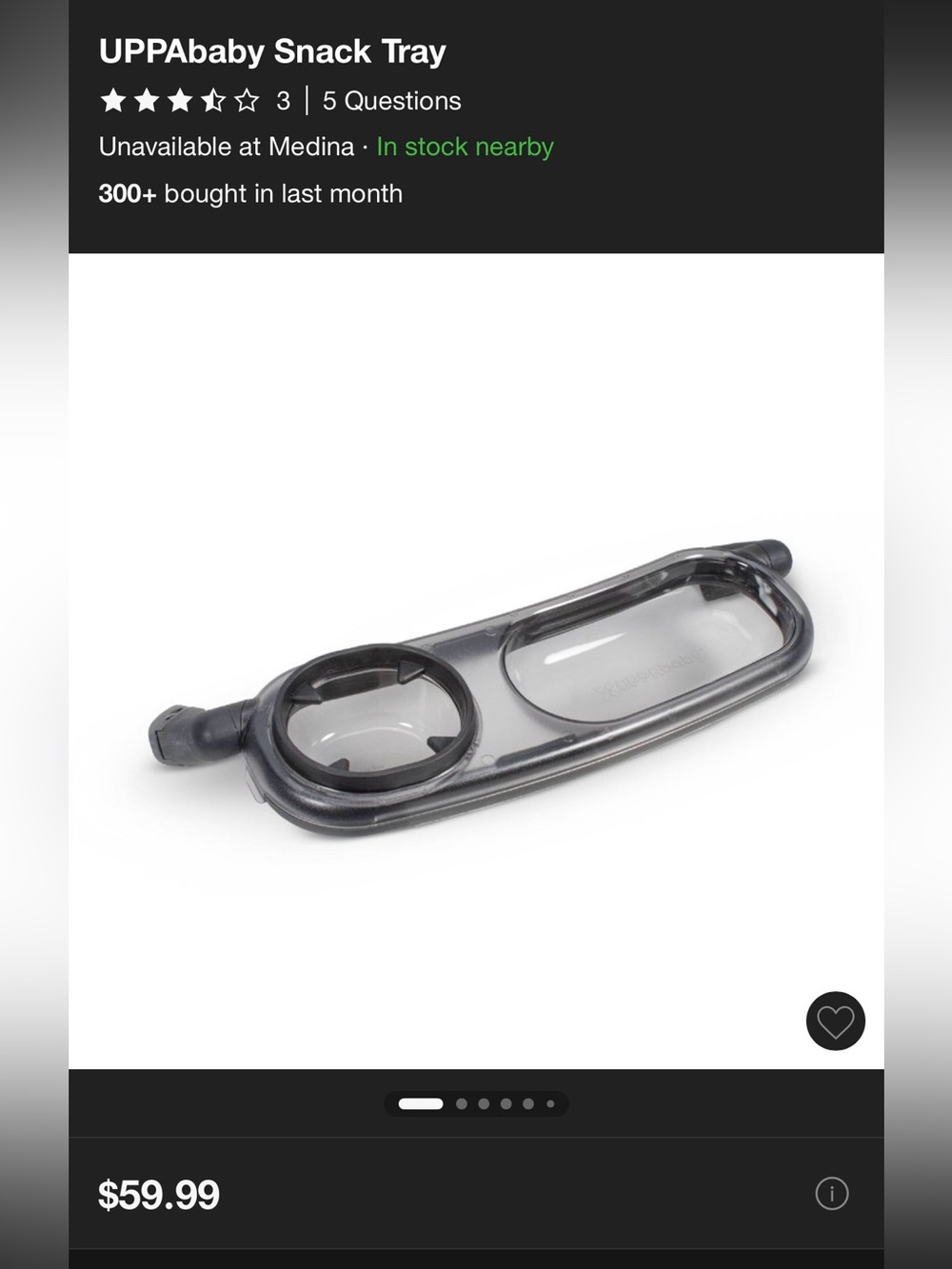 UPPAbaby Snack Tray in Smoke Gray
